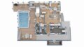 Grundriss Wohnung 2 + Visualisierung