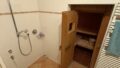 Eingang Sauna mit Dusche