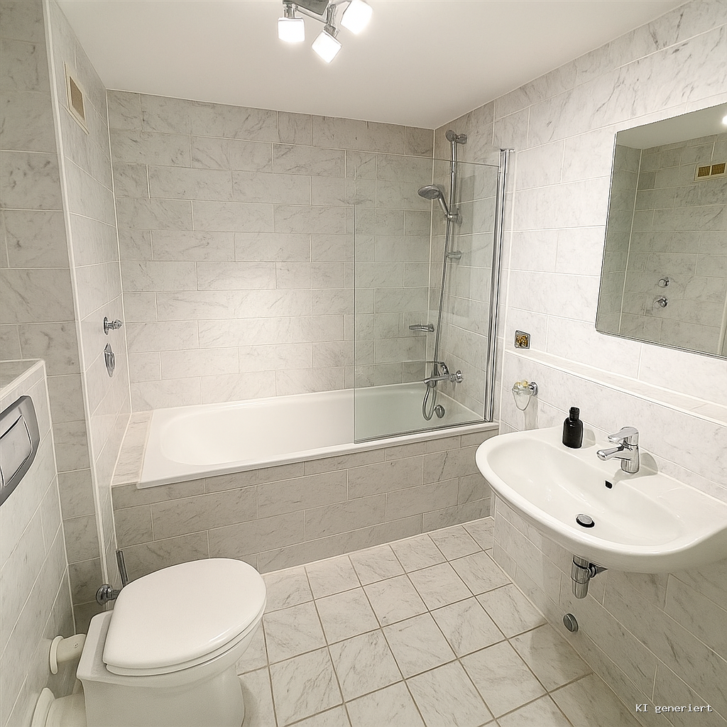 Bad mit Wanne und Duschabtrennung