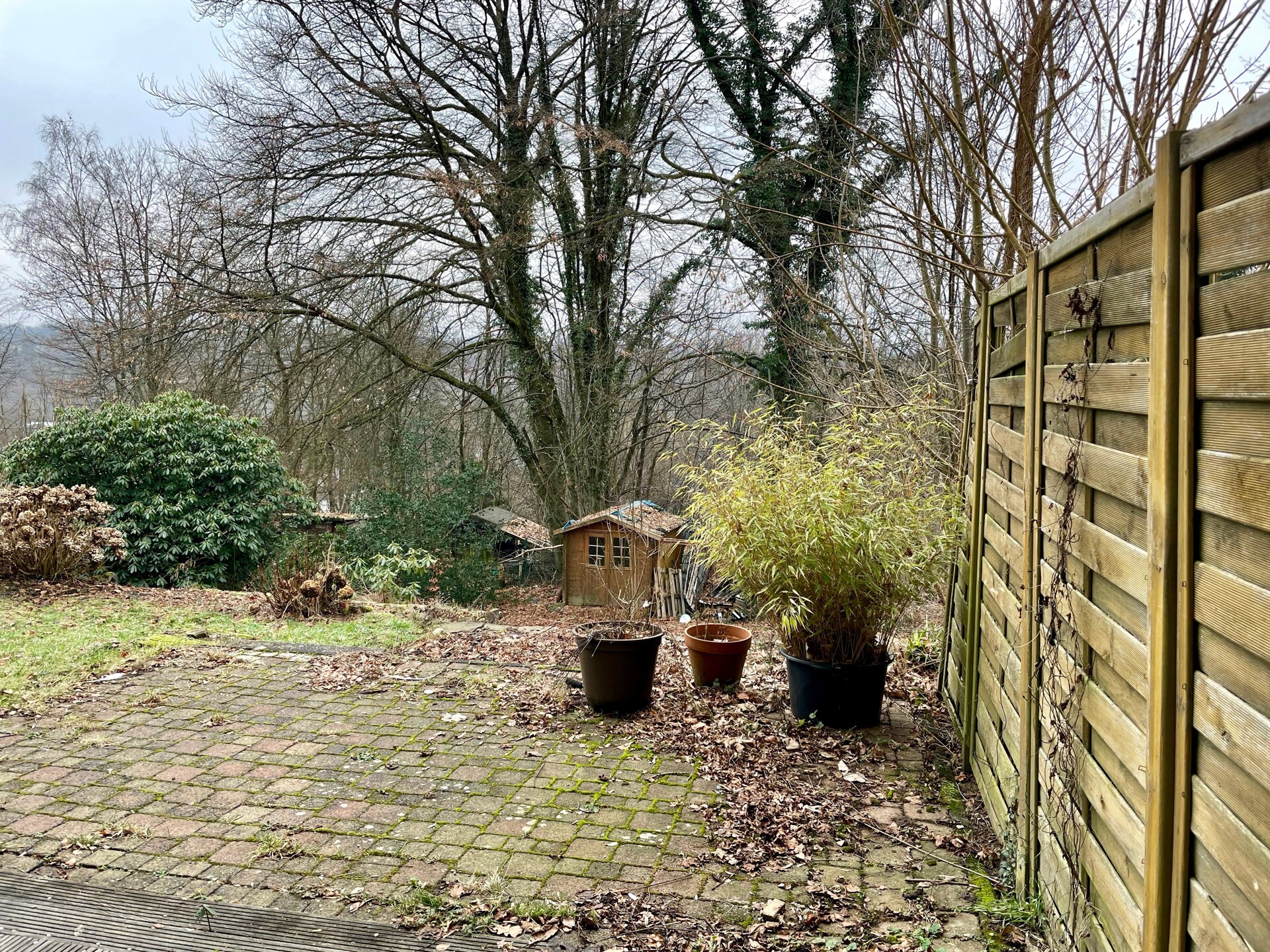 Blick von der Terrasse in den Garten